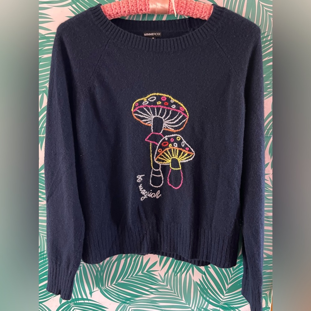 Mini Rose Cashmere Shroom Crewneck pullover